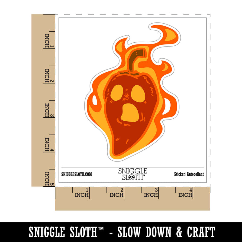 Water Bottle Sticker Set Spicy Ghost Pepper Fire Chili Cute Waterproof Vinyl Stickers Pack Decal, Skateboard, Laptop, Car, Window, Bumper - 5 Pack