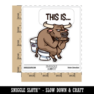 Water Bottle Sticker Set This Is Bull Crap Toilet Humor Funny Cute Waterproof Vinyl Stickers Pack Decal, Skateboard, Laptop, Car, Window, Bumper - 5 Pack