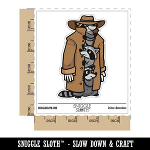 Water Bottle Sticker Set Three Raccoons In a Trench Coat Funny Cute Waterproof Vinyl Stickers Pack Decal, Skateboard, Laptop, Car, Window, Bumper - 5 Pack