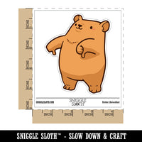 Water Bottle Sticker Set Thumbs Down Bear Cute Disagree Cute Waterproof Vinyl Stickers Pack Decal, Skateboard, Laptop, Car, Window, Bumper - 5 Pack