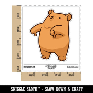 Water Bottle Sticker Set Thumbs Down Bear Cute Disagree Cute Waterproof Vinyl Stickers Pack Decal, Skateboard, Laptop, Car, Window, Bumper - 5 Pack