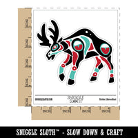 Water Bottle Sticker Set Tribal Native American Moose Totem Cute Waterproof Vinyl Stickers Pack Decal, Skateboard, Laptop, Car, Window, Bumper - 5 Pack