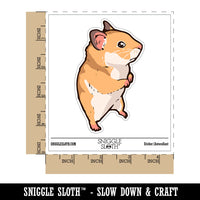 Water Bottle Sticker Set Wary Suspicious Syrian Hamster Standing Cute Waterproof Vinyl Stickers Pack Decal, Skateboard, Laptop, Car, Window, Bumper - 5 Pack