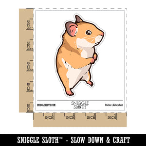 Water Bottle Sticker Set Wary Suspicious Syrian Hamster Standing Cute Waterproof Vinyl Stickers Pack Decal, Skateboard, Laptop, Car, Window, Bumper - 5 Pack