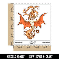 Water Bottle Sticker Set Winged Hydra Three Headed Snake Serpent Cute Waterproof Vinyl Stickers Pack Decal, Skateboard, Laptop, Car, Window, Bumper - 5 Pack
