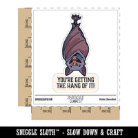 Water Bottle Sticker Set You're Getting The Hang Of It Bat Cute Waterproof Vinyl Stickers Pack Decal, Skateboard, Laptop, Car, Window, Bumper - 5 Pack