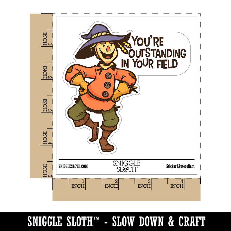 Water Bottle Sticker Set You're Outstanding In Your Field Scarecrow Cute Waterproof Vinyl Stickers Pack Decal, Skateboard, Laptop, Car, Window, Bumper - 5 Pack