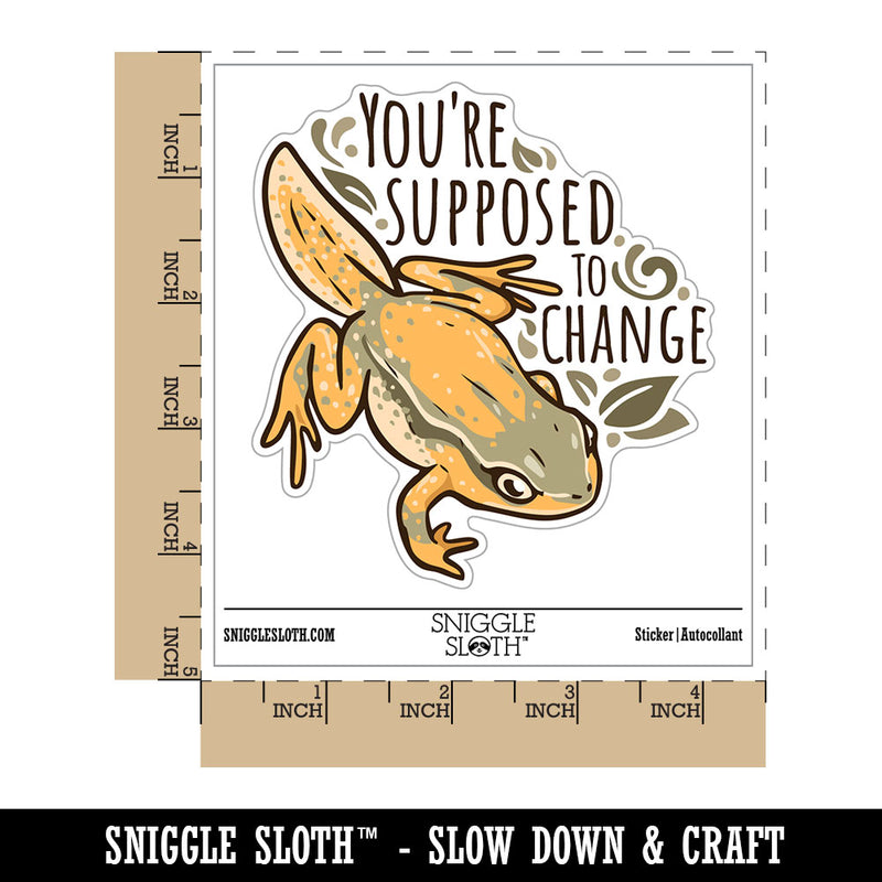 Water Bottle Sticker Set You're Supposed to Change Frog Motivation Cute Waterproof Vinyl Stickers Pack Decal, Skateboard, Laptop, Car, Window, Bumper - 5 Pack