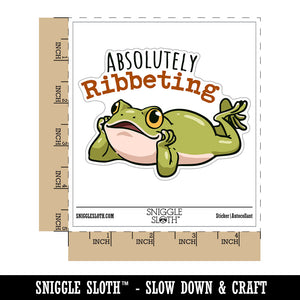 Absolutely Ribbeting Frog Funny Pun Compliment Waterproof Vinyl Phone Tablet Laptop Water Bottle Car Window Bumper Decal Sticker Set - 5 Pack