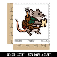 Adventurous Hiking Mouse with Map Backpack Waterproof Vinyl Phone Tablet Laptop Water Bottle Car Window Bumper Decal Sticker Set - 5 Pack