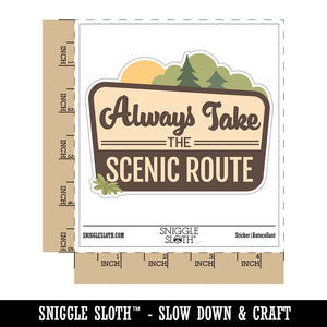 Always Take The Scenic Route Hiking Travel Forest Waterproof Vinyl Phone Tablet Laptop Water Bottle Car Window Bumper Decal Sticker Set - 5 Pack