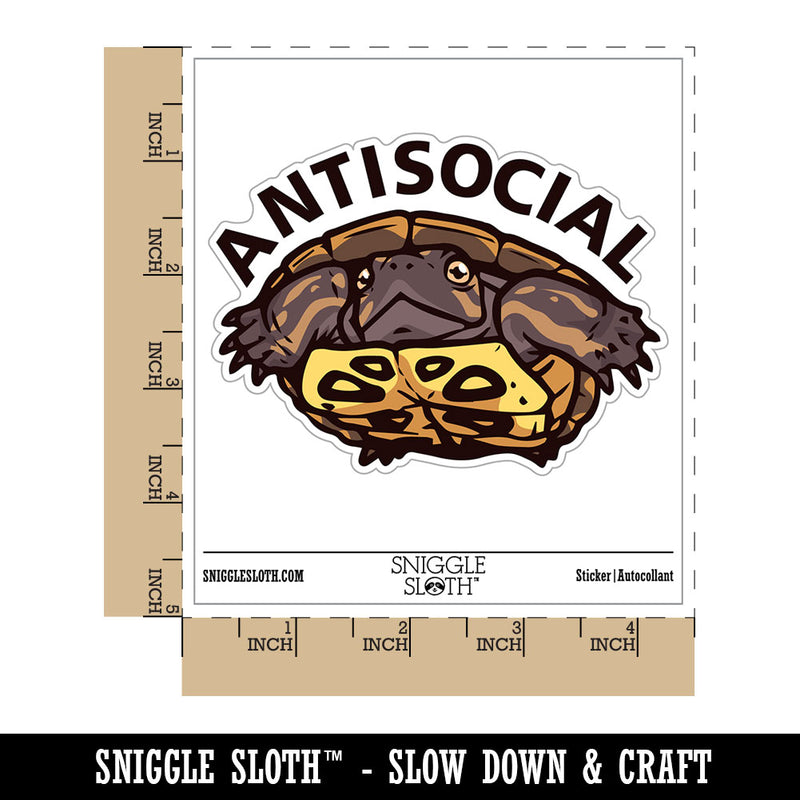 Antisocial Baby Turtle Introvert Waterproof Vinyl Phone Tablet Laptop Water Bottle Car Window Bumper Decal Sticker Set - 5 Pack