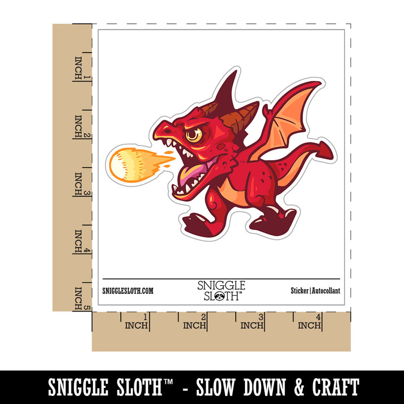 Baby Dragon Fireball Drake Whelp Fantasy Waterproof Vinyl Phone Tablet Laptop Water Bottle Car Window Bumper Decal Sticker Set - 5 Pack
