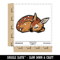 Baby Sleeping Deer Fawn Waterproof Vinyl Phone Tablet Laptop Water Bottle Car Window Bumper Decal Sticker Set - 5 Pack