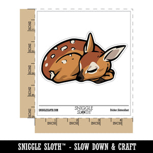 Baby Sleeping Deer Fawn Waterproof Vinyl Phone Tablet Laptop Water Bottle Car Window Bumper Decal Sticker Set - 5 Pack