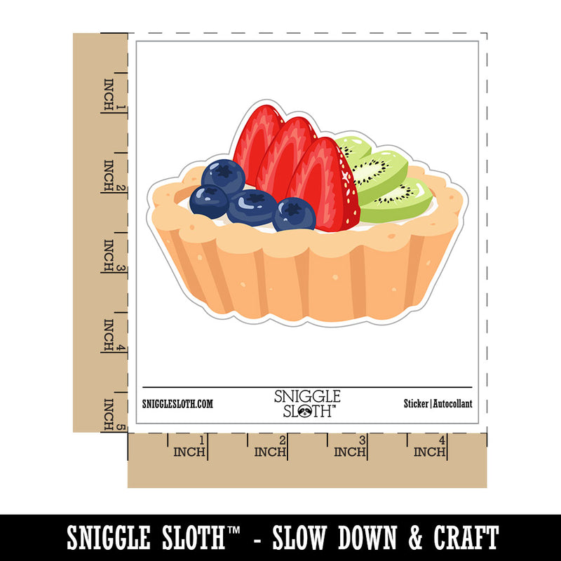 Berry Fruit Tart Dessert Strawberry Blueberry Kiwi Waterproof Vinyl Phone Tablet Laptop Water Bottle Car Window Bumper Decal Sticker Set - 5 Pack