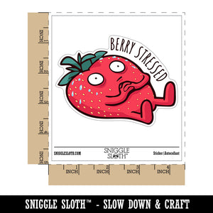 Berry Stressed Strawberry Sweating Funny Waterproof Vinyl Phone Tablet Laptop Water Bottle Car Window Bumper Decal Sticker Set - 5 Pack