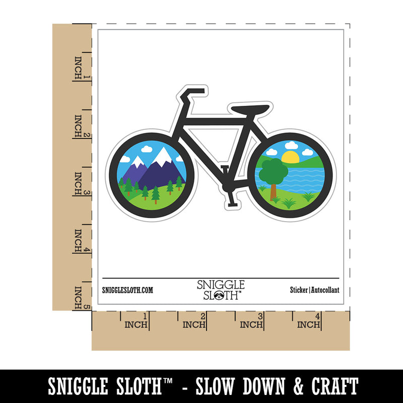Bike Mountains Hills River Biking Cycle Waterproof Vinyl Phone Tablet Laptop Water Bottle Car Window Bumper Decal Sticker Set - 5 Pack