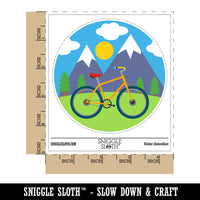 Bike Mountains Scene Bicycle Waterproof Vinyl Phone Tablet Laptop Water Bottle Car Window Bumper Decal Sticker Set - 5 Pack