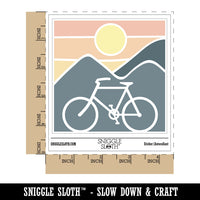 Bike Mountains Sunset Mountain Biking Cycle Waterproof Vinyl Phone Tablet Laptop Water Bottle Car Window Bumper Decal Sticker Set - 5 Pack