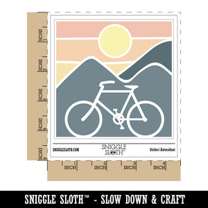 Bike Mountains Sunset Mountain Biking Cycle Waterproof Vinyl Phone Tablet Laptop Water Bottle Car Window Bumper Decal Sticker Set - 5 Pack
