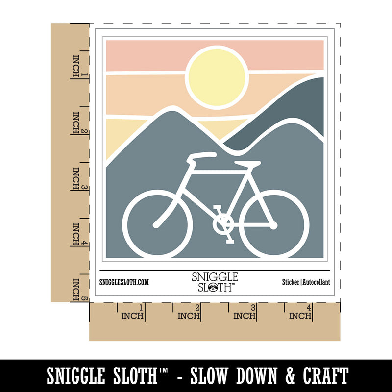 Bike Mountains Sunset Mountain Biking Cycle Waterproof Vinyl Phone Tablet Laptop Water Bottle Car Window Bumper Decal Sticker Set - 5 Pack