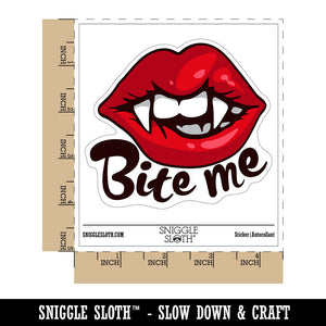 Bite Me Vampire Teeth Lips Fangs Waterproof Vinyl Phone Tablet Laptop Water Bottle Car Window Bumper Decal Sticker Set - 5 Pack