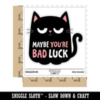 Black Cat Maybe You're Bad Luck Waterproof Vinyl Phone Tablet Laptop Water Bottle Car Window Bumper Decal Sticker Set - 5 Pack