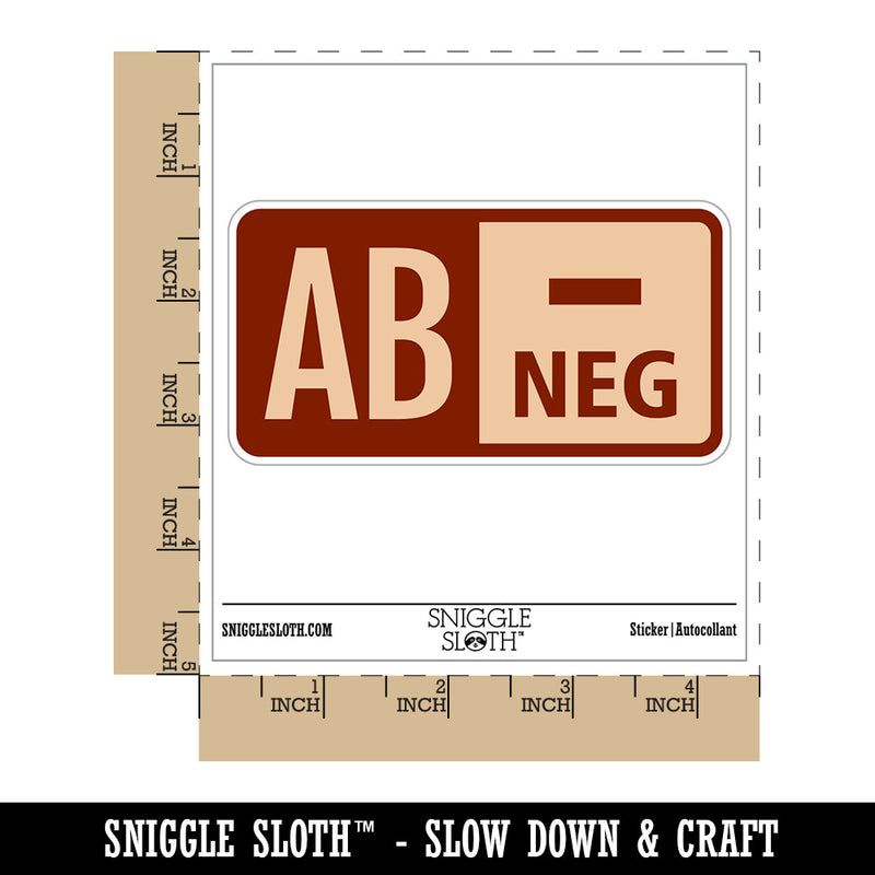 Blood Type AB Negative Medical Emergency Waterproof Vinyl Phone Tablet Laptop Water Bottle Car Window Bumper Decal Sticker Set - 5 Pack