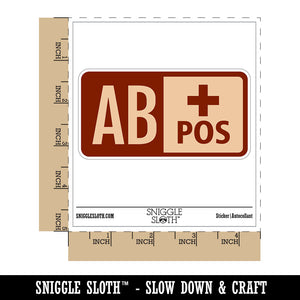 Blood Type AB Positive Medical Emergency Waterproof Vinyl Phone Tablet Laptop Water Bottle Car Window Bumper Decal Sticker Set - 5 Pack