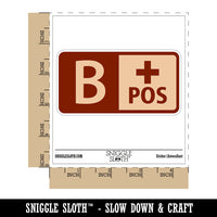 Blood Type B Positive Medical Emergency Waterproof Vinyl Phone Tablet Laptop Water Bottle Car Window Bumper Decal Sticker Set - 5 Pack