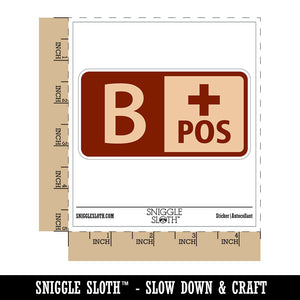 Blood Type B Positive Medical Emergency Waterproof Vinyl Phone Tablet Laptop Water Bottle Car Window Bumper Decal Sticker Set - 5 Pack