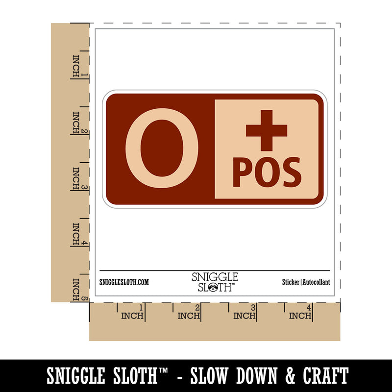 Blood Type O Positive Medical Emergency Waterproof Vinyl Phone Tablet Laptop Water Bottle Car Window Bumper Decal Sticker Set - 5 Pack