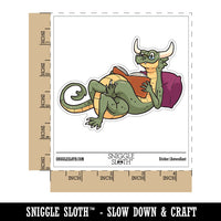 Book Wyrm Bookworm Reading Dragon Waterproof Vinyl Phone Tablet Laptop Water Bottle Car Window Bumper Decal Sticker Set - 5 Pack