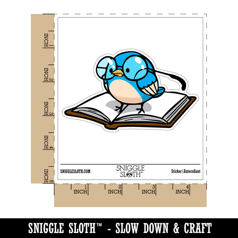 Bookish Little Bird Reading Book Waterproof Vinyl Phone Tablet Laptop Water Bottle Car Window Bumper Decal Sticker Set - 5 Pack