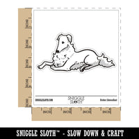 Borzoi Dog Sitting Resting Waterproof Vinyl Phone Tablet Laptop Water Bottle Car Window Bumper Decal Sticker Set - 5 Pack