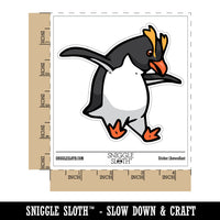 Bouncy Rockhopper Crested Penguin Bird Waterproof Vinyl Phone Tablet Laptop Water Bottle Car Window Bumper Decal Sticker Set - 5 Pack