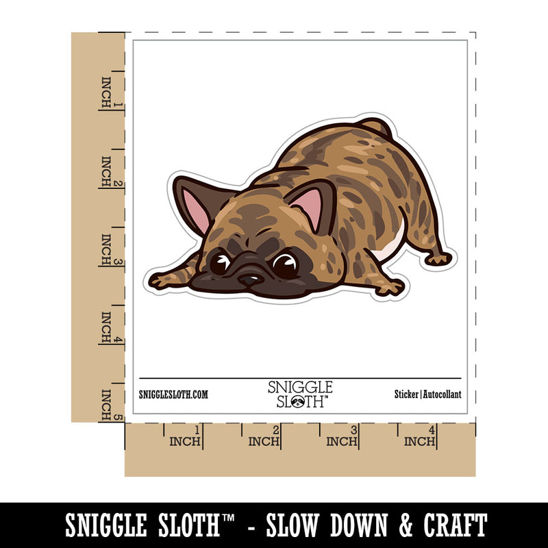 Brindle French Bulldog Sniffing Smelling Furiously Dog Waterproof Vinyl Phone Tablet Laptop Water Bottle Car Window Bumper Decal Sticker Set - 5 Pack