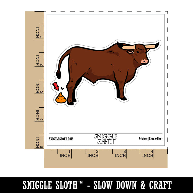 Bull Crap Cow Poop Funny Waterproof Vinyl Phone Tablet Laptop Water Bottle Car Window Bumper Decal Sticker Set - 5 Pack