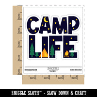 Camp Life Camping Waterproof Vinyl Phone Tablet Laptop Water Bottle Car Window Bumper Decal Sticker Set - 5 Pack