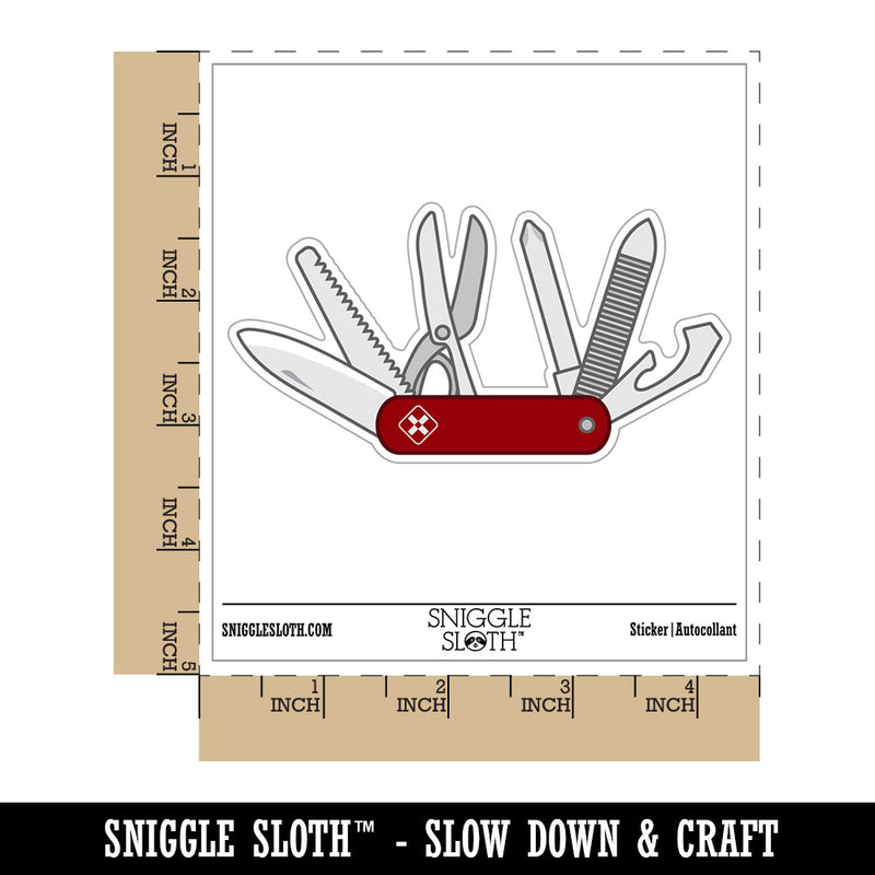 Camping Multi Tool Army Pocket Knife Waterproof Vinyl Phone Tablet Laptop Water Bottle Car Window Bumper Decal Sticker Set - 5 Pack