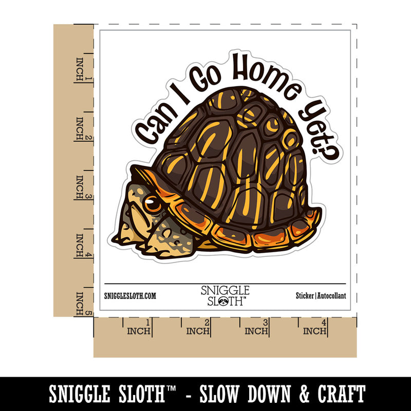 Can I Go Home Yet Introvert Western Box Turtle Cartoon Waterproof Vinyl Phone Tablet Laptop Water Bottle Car Window Bumper Decal Sticker Set - 5 Pack