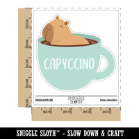 Capyccino Capybara in Cappuccino Waterproof Vinyl Phone Tablet Laptop Water Bottle Car Window Bumper Decal Sticker Set - 5 Pack