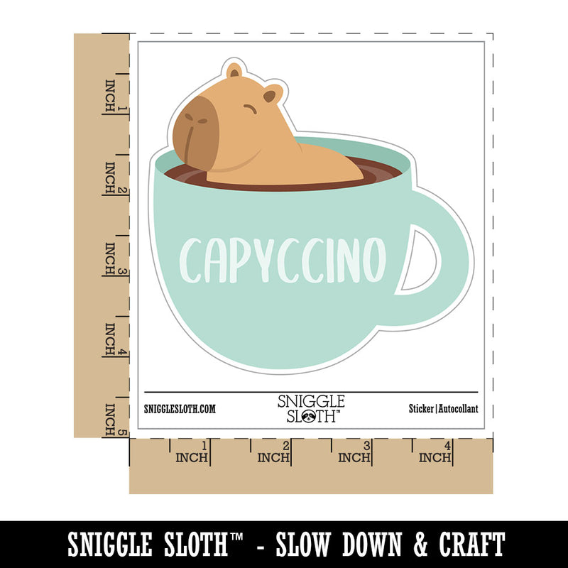 Capyccino Capybara in Cappuccino Waterproof Vinyl Phone Tablet Laptop Water Bottle Car Window Bumper Decal Sticker Set - 5 Pack
