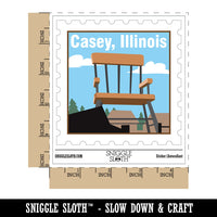 Casey Illinois Giant Chair Destination Stamp Waterproof Vinyl Phone Tablet Laptop Water Bottle Car Window Bumper Decal Sticker Set - 5 Pack