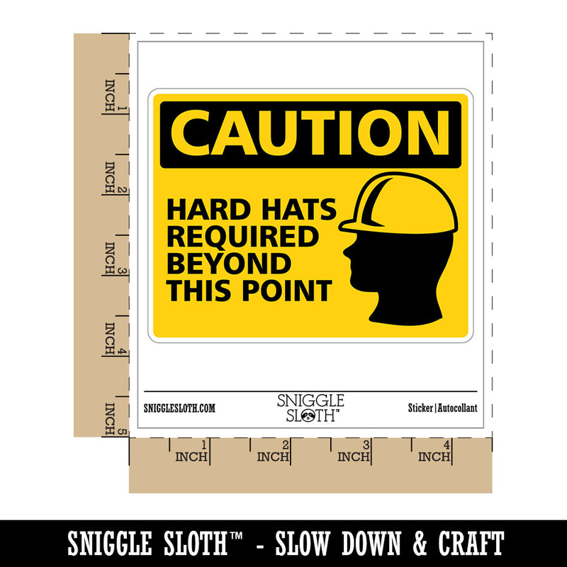 Caution Hard Hats Required Construction Waterproof Vinyl Phone Tablet Laptop Water Bottle Car Window Bumper Decal Sticker Set - 5 Pack