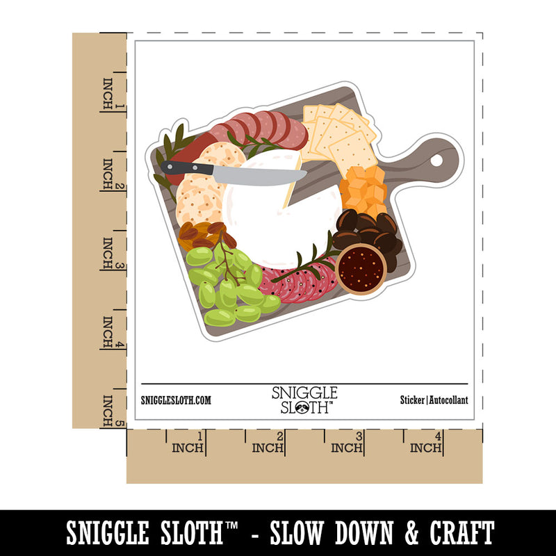 Charcuterie Board Cheese Salami Nuts Crackers Grapes Waterproof Vinyl Phone Tablet Laptop Water Bottle Car Window Bumper Decal Sticker Set - 5 Pack