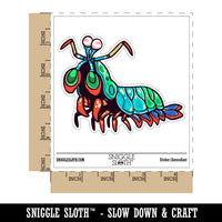 Colorful Peacock Mantis Shrimp Rainbow Waterproof Vinyl Phone Tablet Laptop Water Bottle Car Window Bumper Decal Sticker Set - 5 Pack