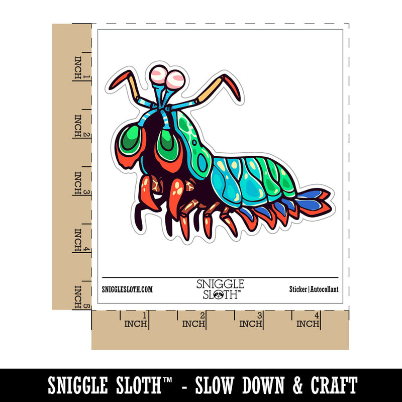 Colorful Peacock Mantis Shrimp Rainbow Waterproof Vinyl Phone Tablet Laptop Water Bottle Car Window Bumper Decal Sticker Set - 5 Pack