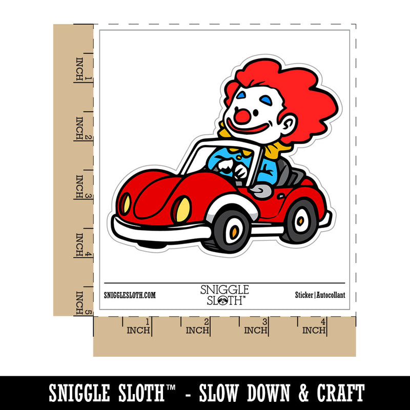 Comical Clown in Cartoon Car Waterproof Vinyl Phone Tablet Laptop Water Bottle Car Window Bumper Decal Sticker Set - 5 Pack